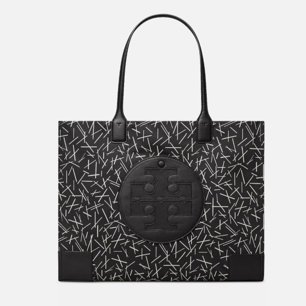 Tory Burch Ella Printed Tote Bag - Black Matchsticks
